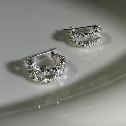French Style Pearl Tassel Earrings with 925 Silver Needles