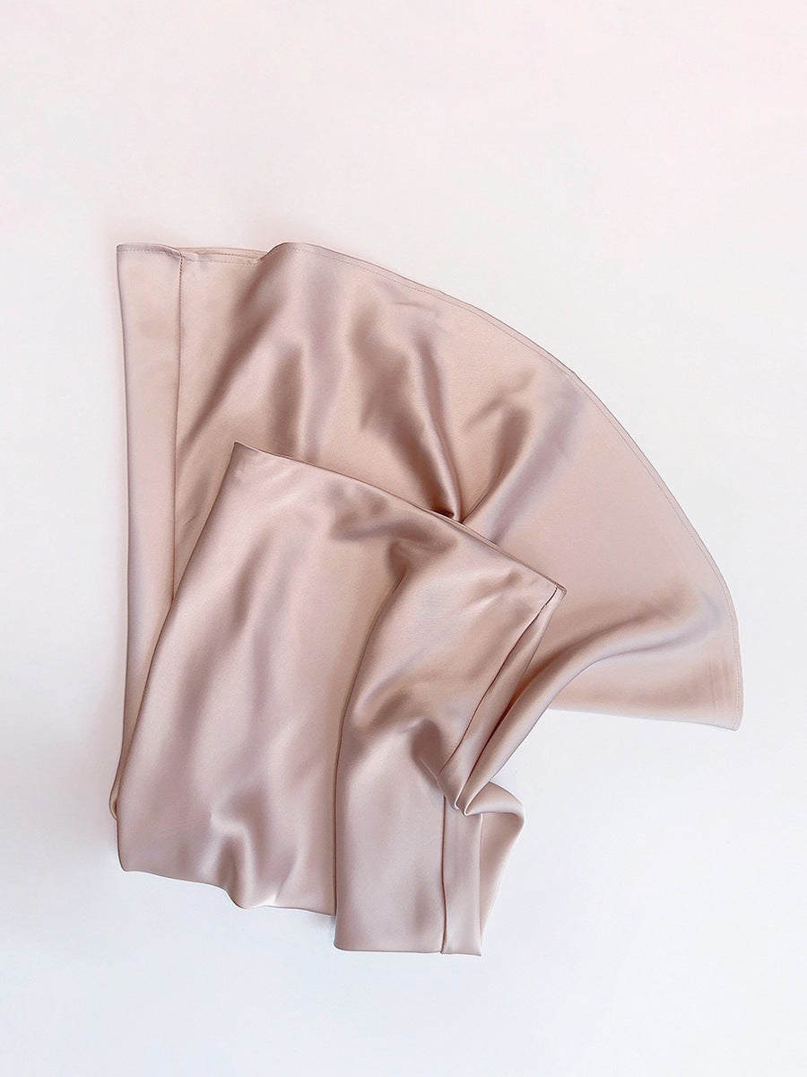 French Style Satin Draped Skirt
