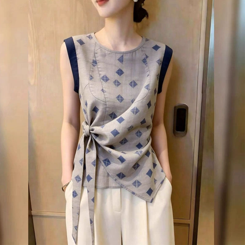 French Style Sleeveless Blouse