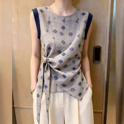 French Style Sleeveless Blouse