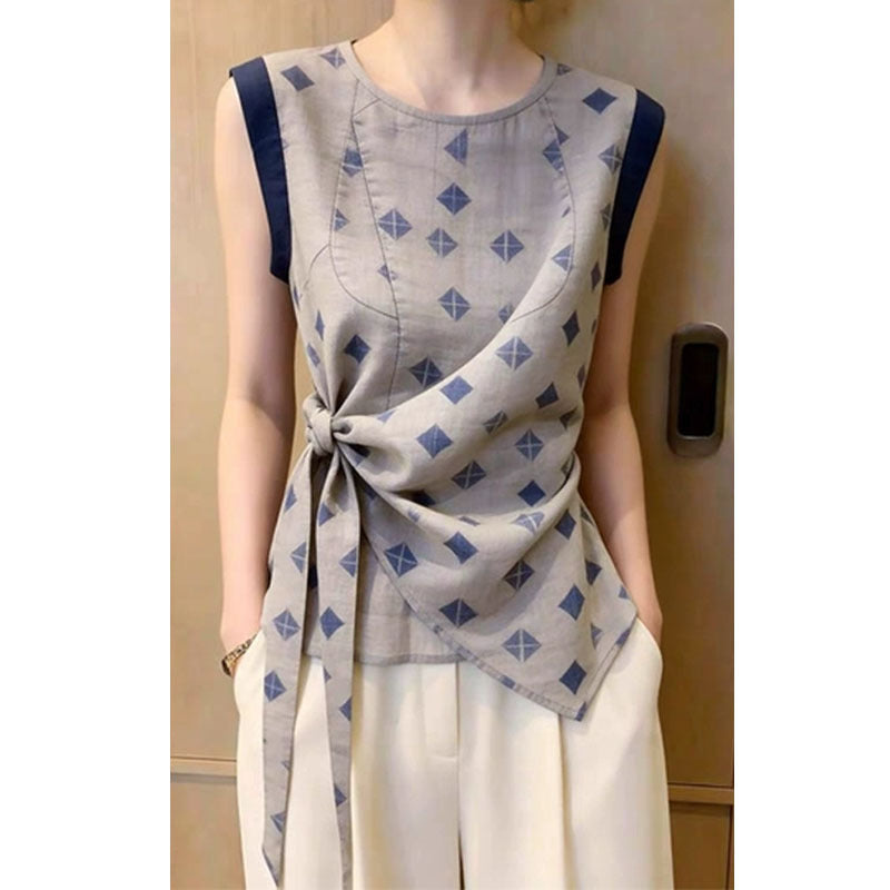 French Style Sleeveless Blouse