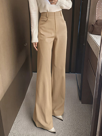 French Style Straight Leg Womens Trousers