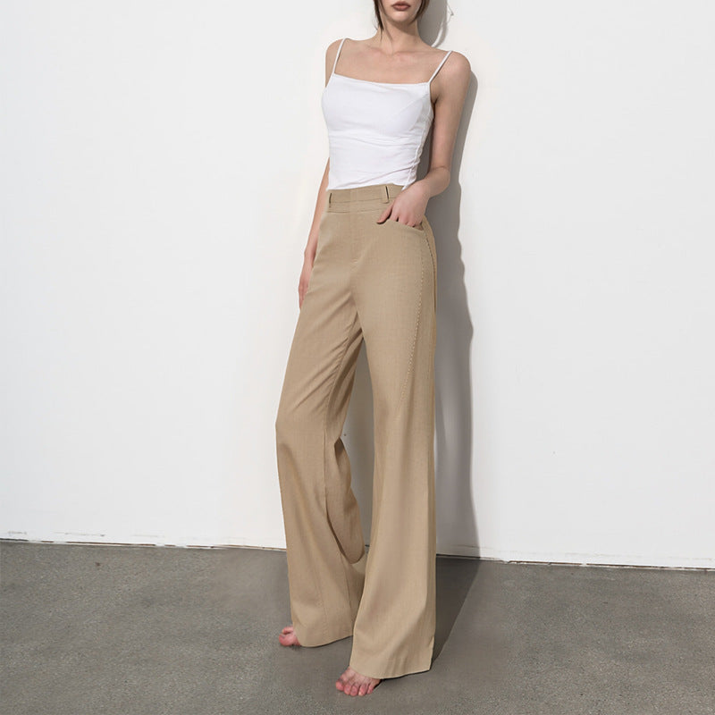 French Style Straight Leg Womens Trousers