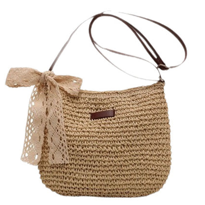 French Style Straw Crossbody Bag