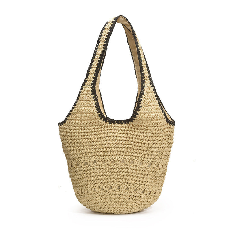 French Style Straw Woven Tote Bag
