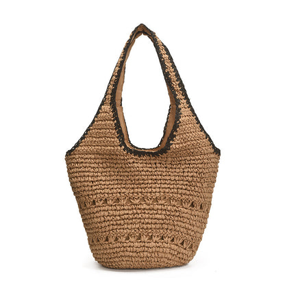 French Style Straw Woven Tote Bag