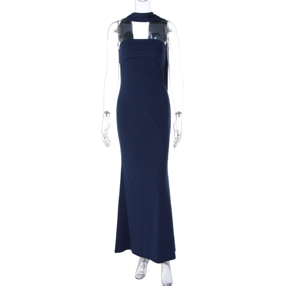 French Style Tube Top Fishtail Skirt High Waist Dress