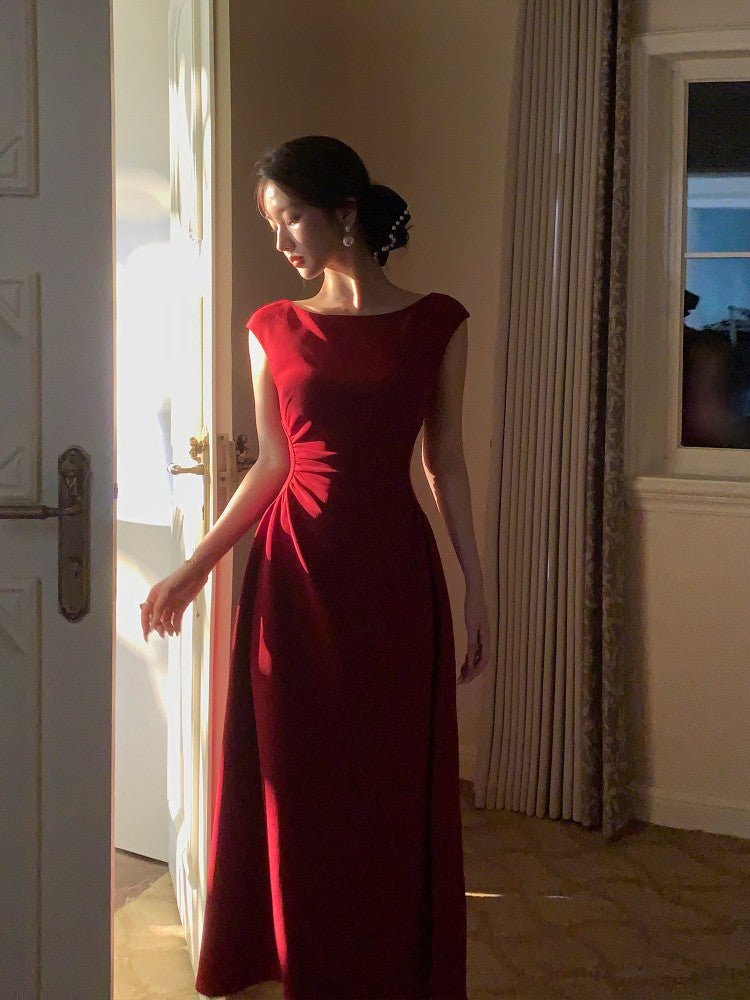 French Style Waist Cinching Knit Dress