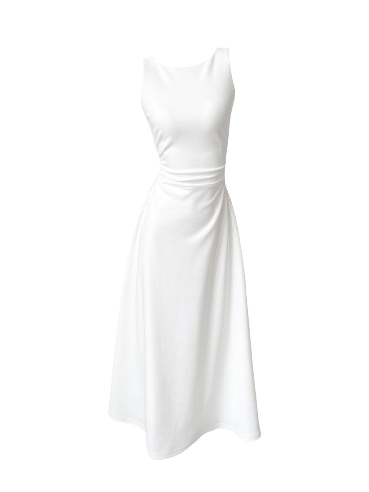 French Style Waist Cinching Knit Dress