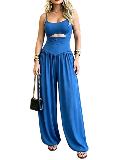 French Style Women's Vest Wide-Leg Jumpsuit