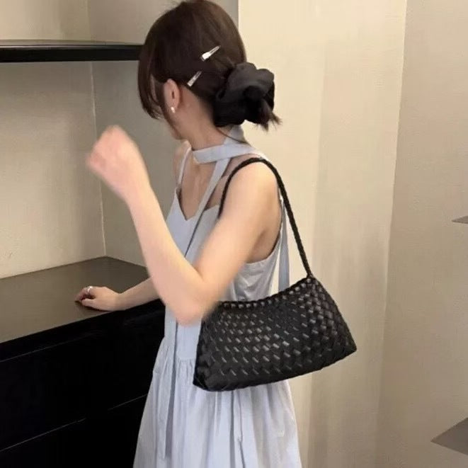 French Style Woven Shoulder Bag