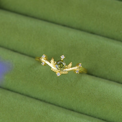 French Style Zircon Butterfly Open Ring