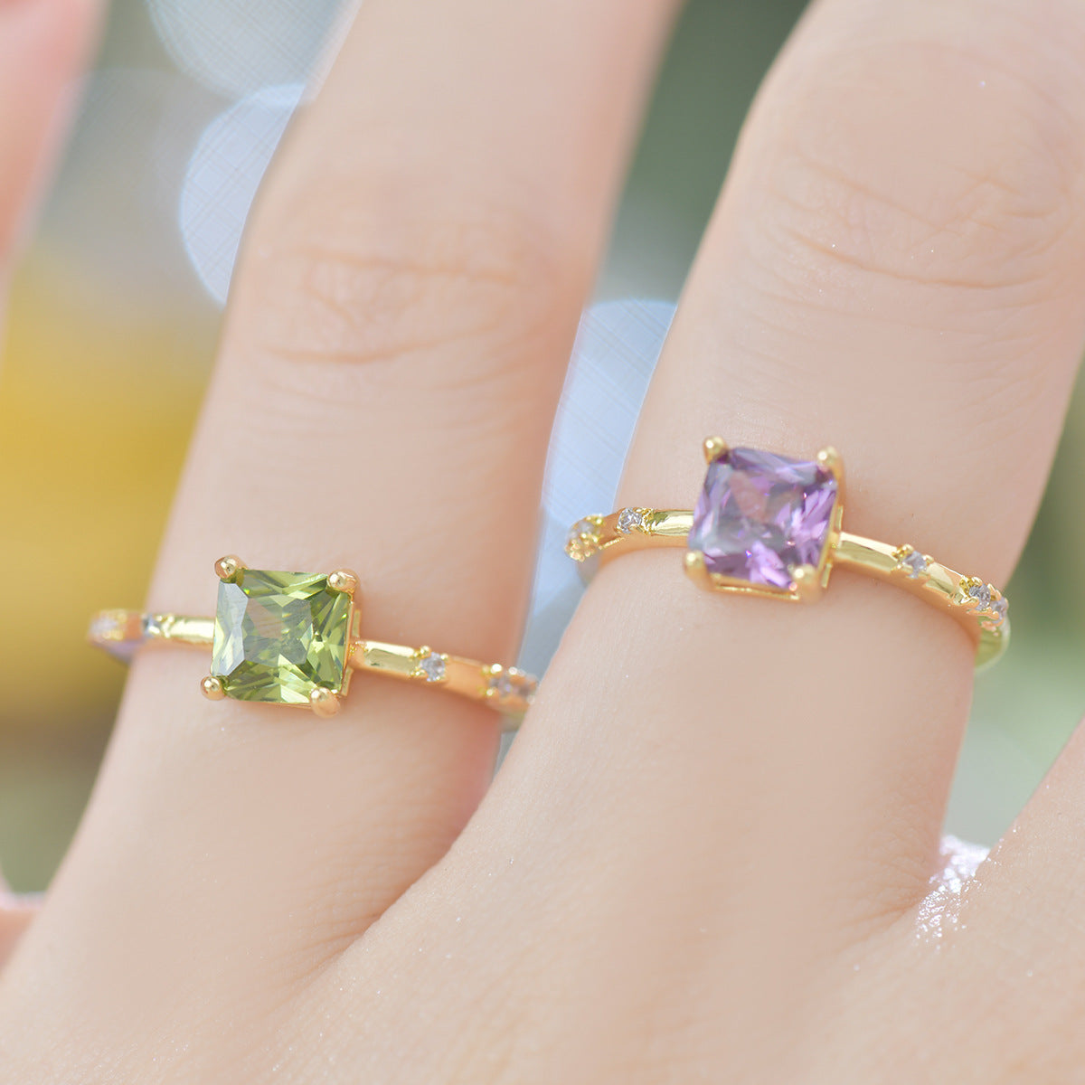 French Style Zircon Butterfly Open Ring