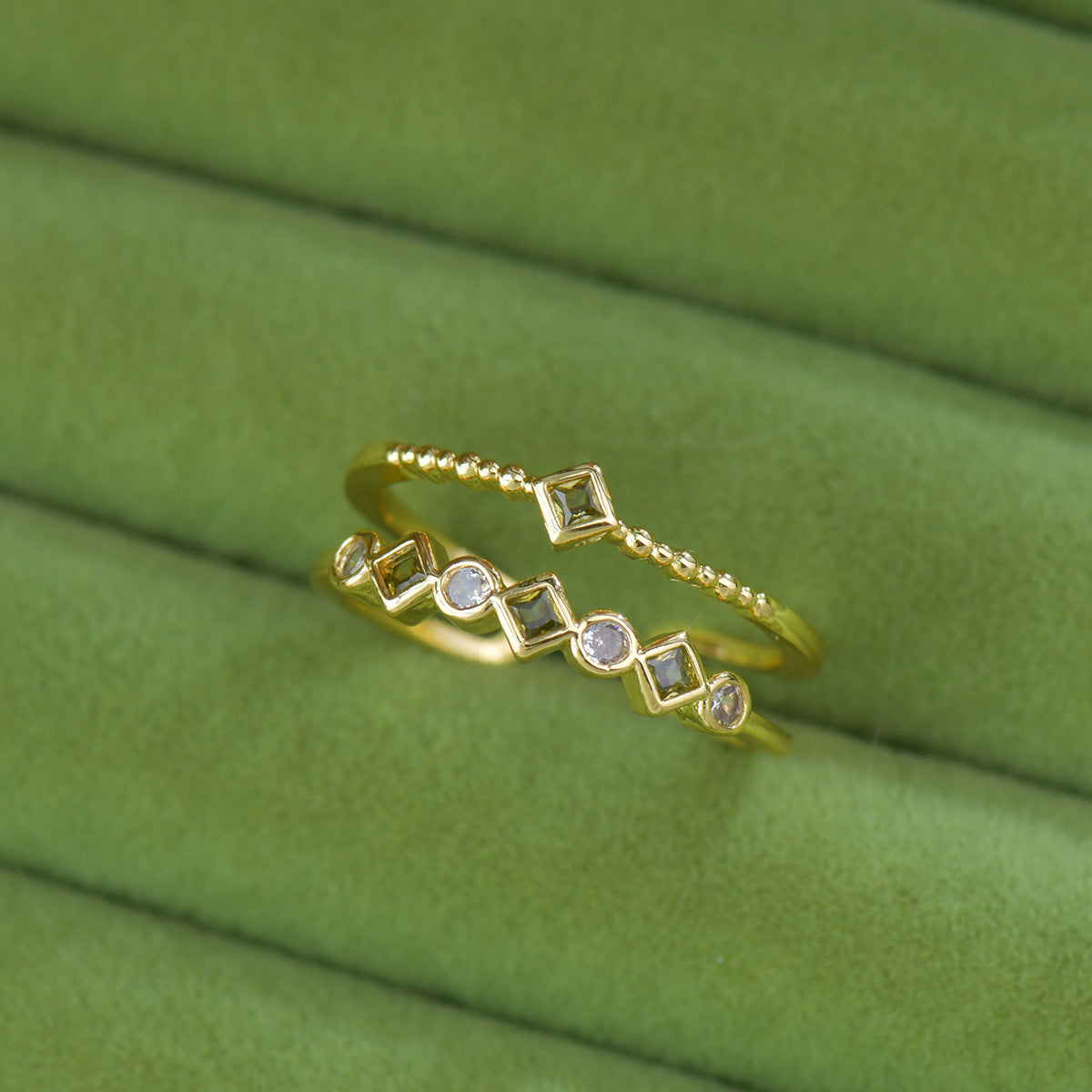 French Style Zircon Butterfly Open Ring