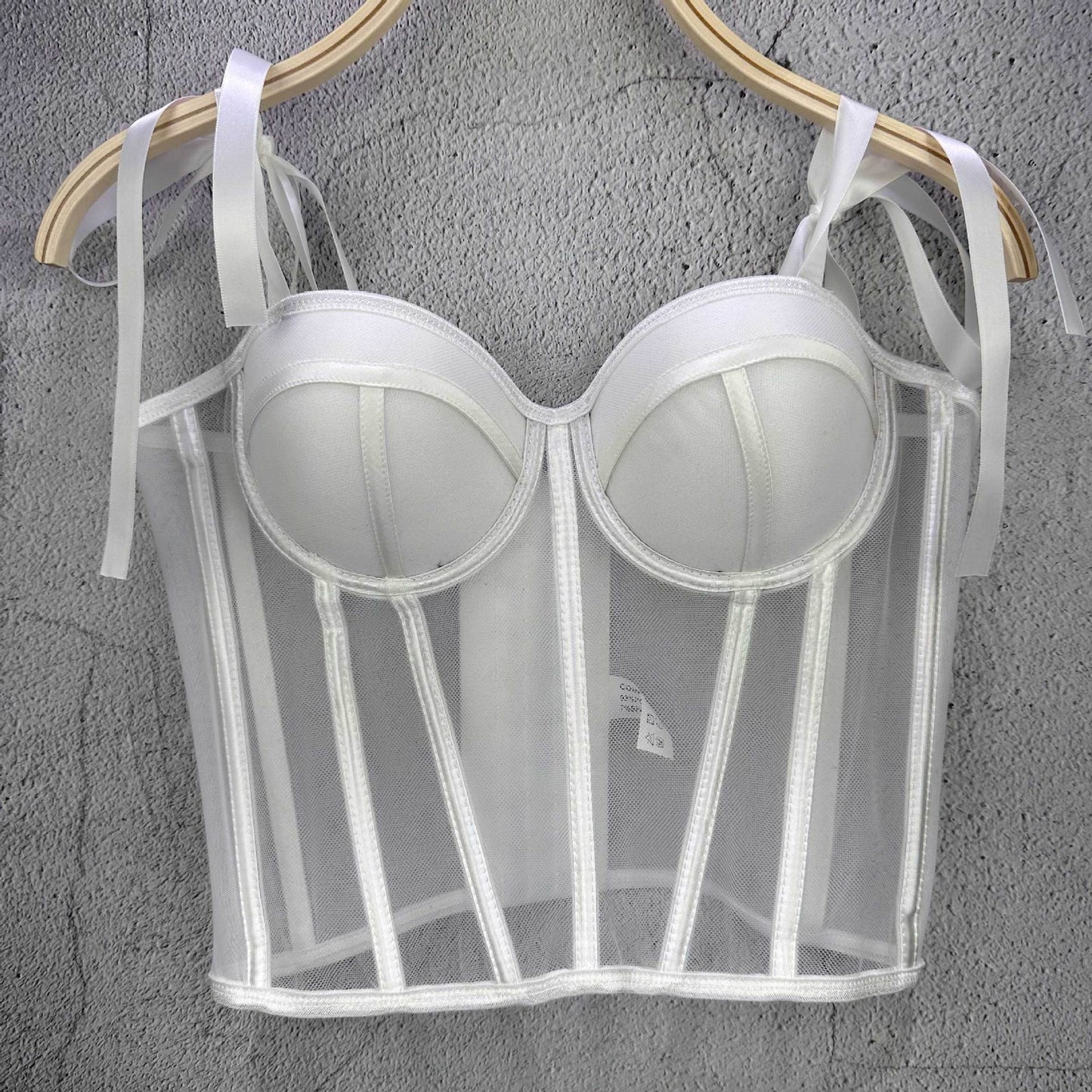 French Sweet Spicy Strap Camisole Women Fishbone Waist Top