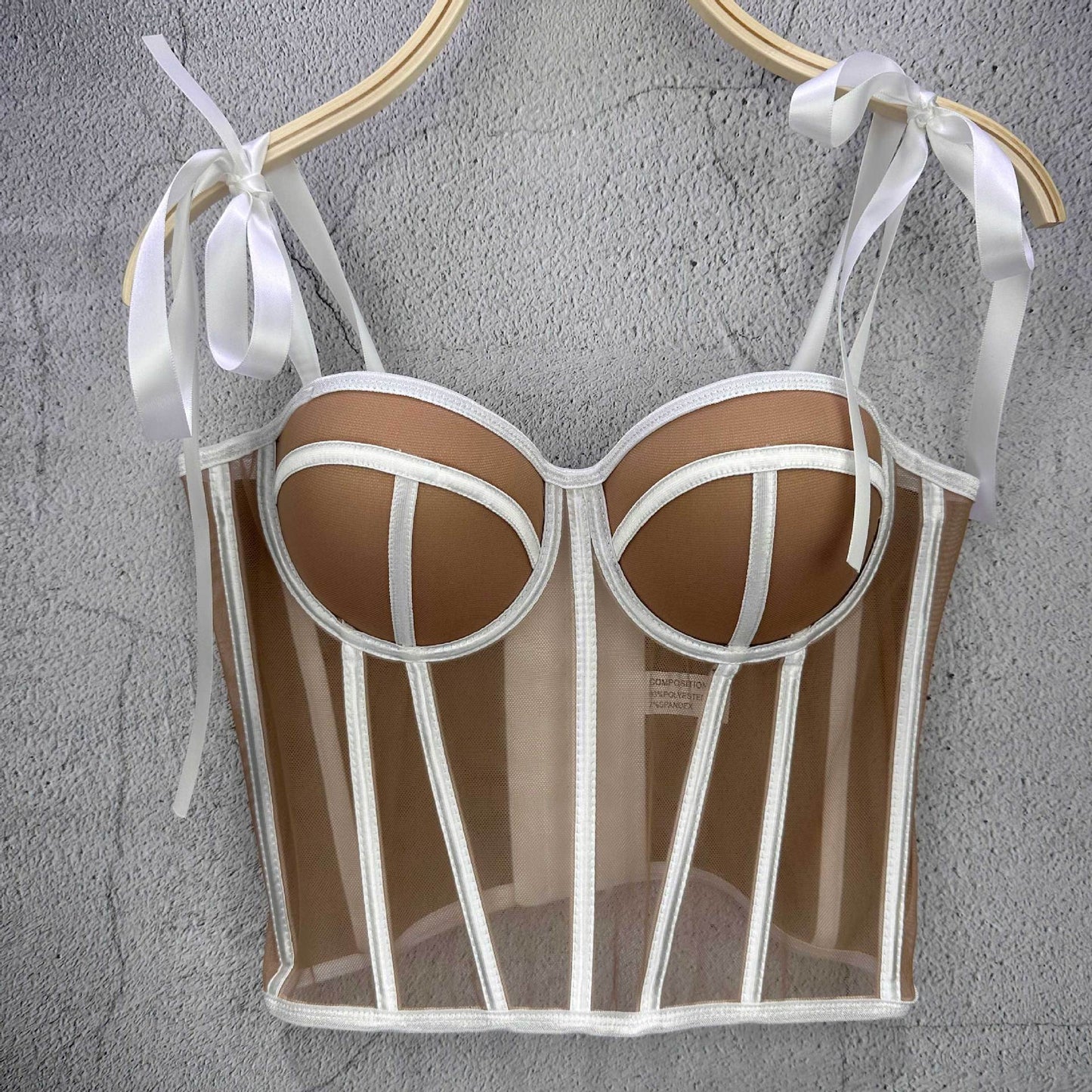 French Sweet Spicy Strap Camisole Women Fishbone Waist Top