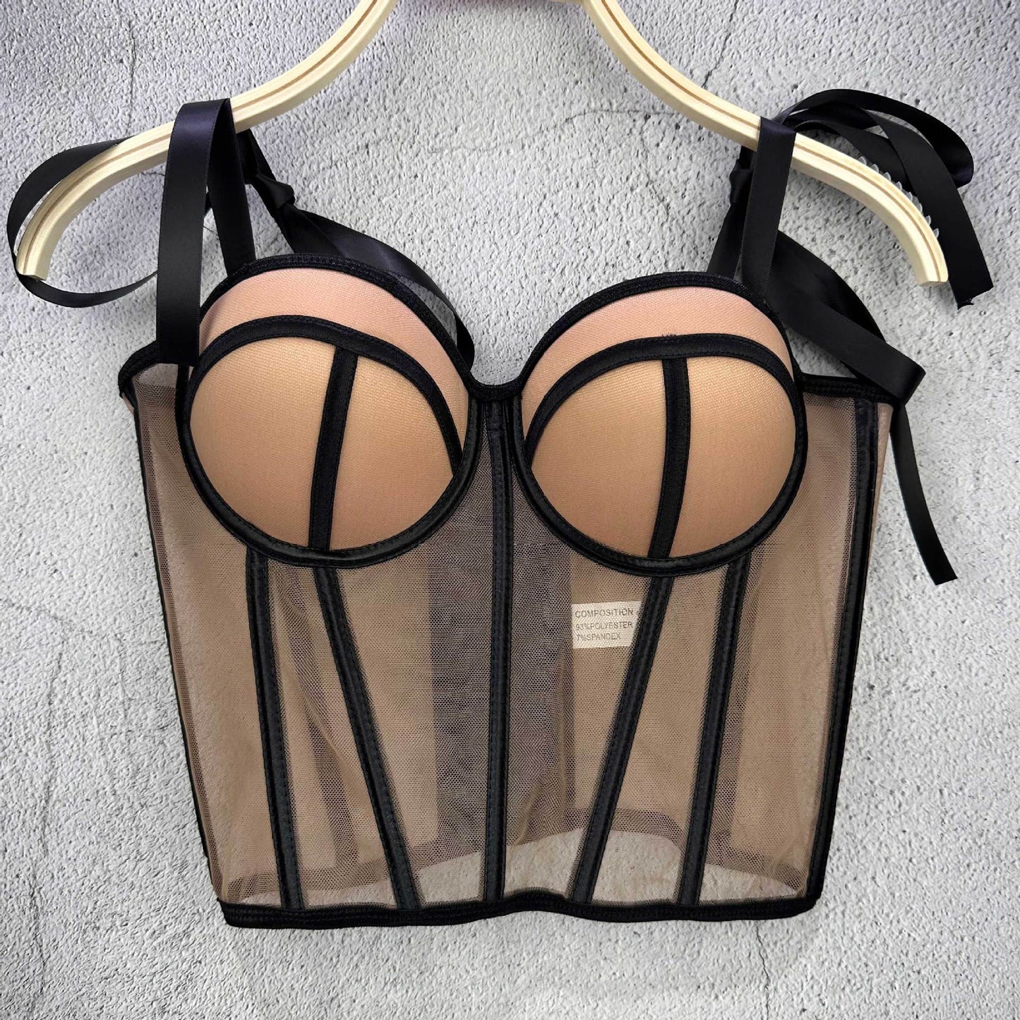 French Sweet Spicy Strap Camisole Women Fishbone Waist Top