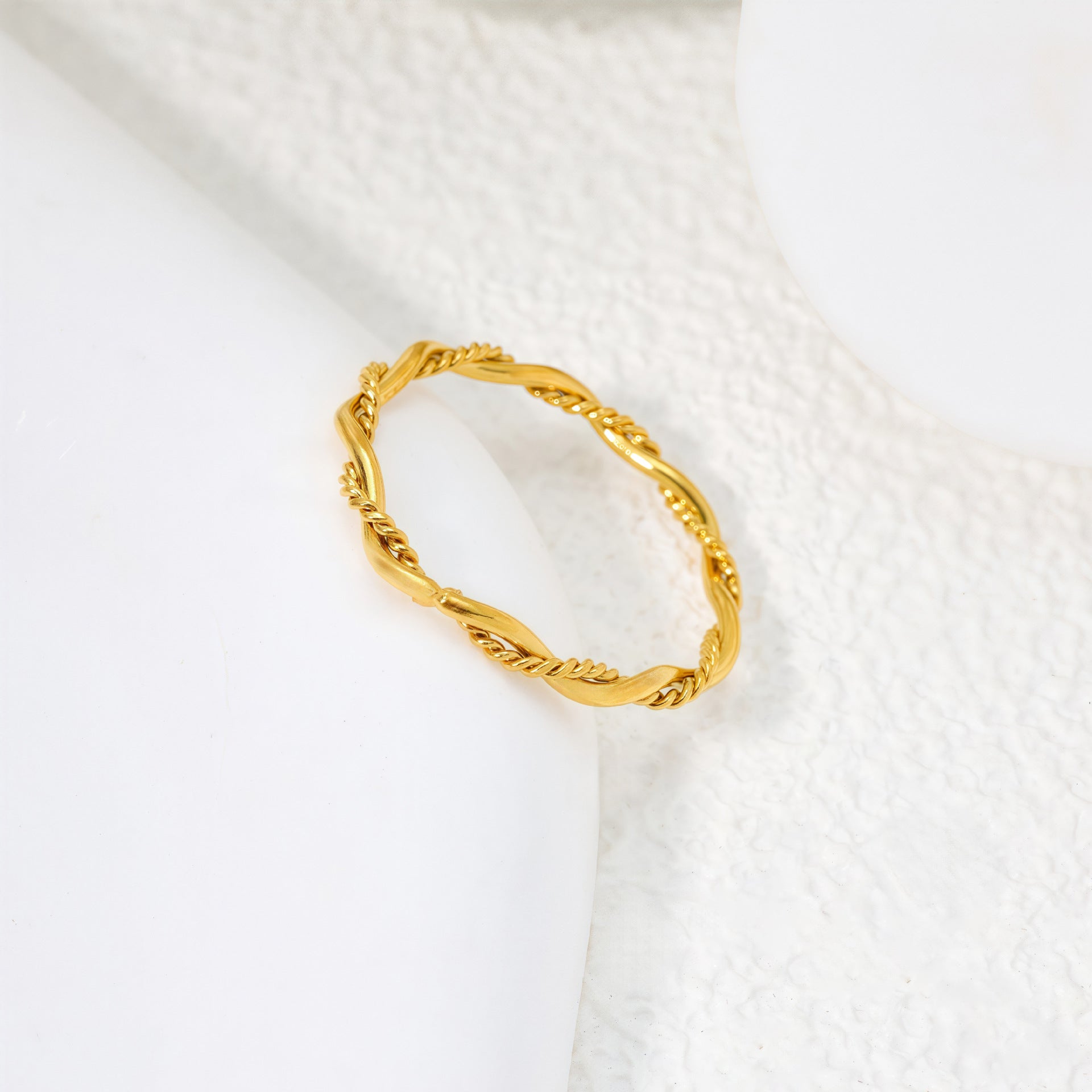 French Twist Mobius Ring Gold Electroplated
