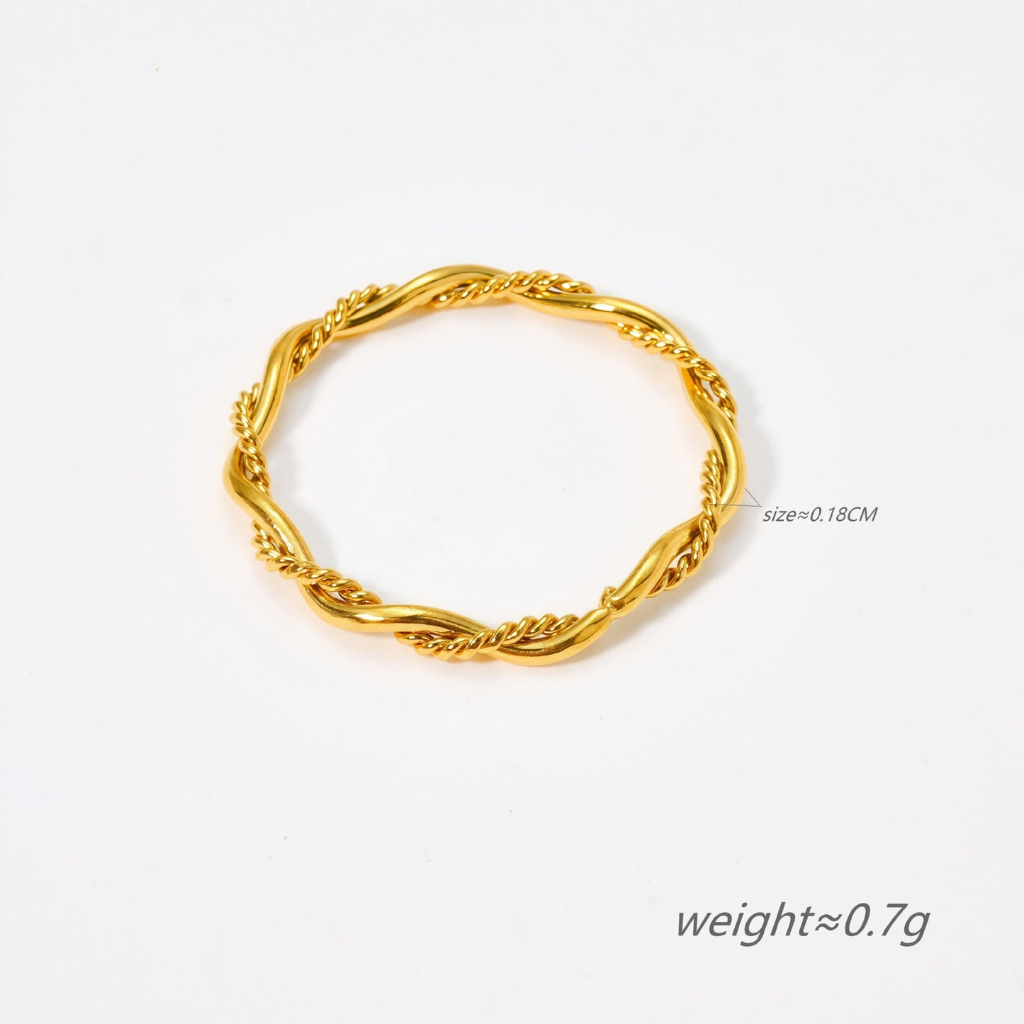 French Twist Mobius Ring Gold Electroplated