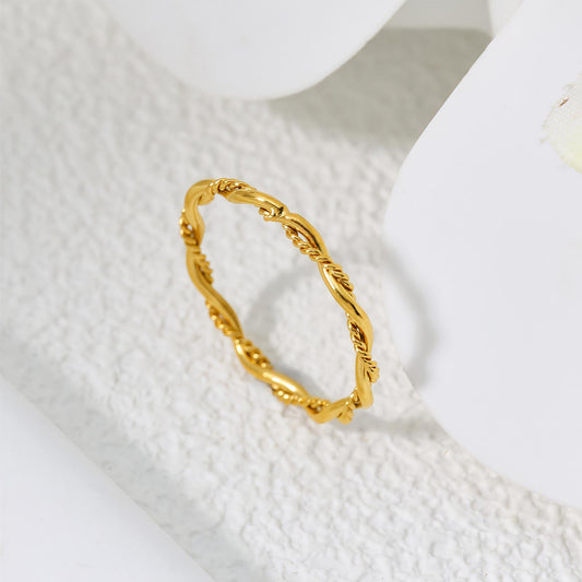 French Twist Mobius Ring Gold Electroplated