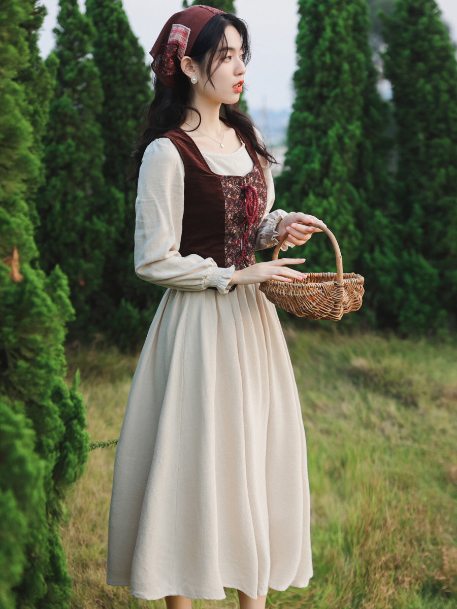 French Vintage Layered Dress Set