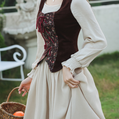 French Vintage Layered Dress Set