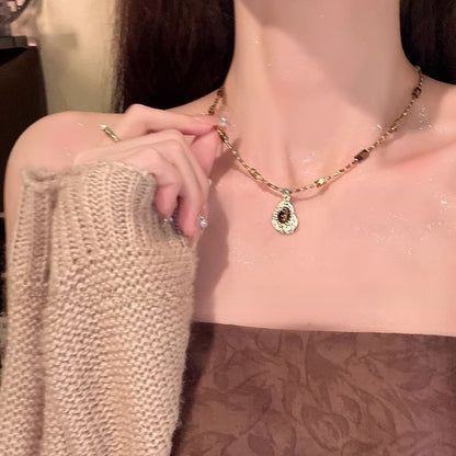 French Vintage Rose Pearl Necklace for Women