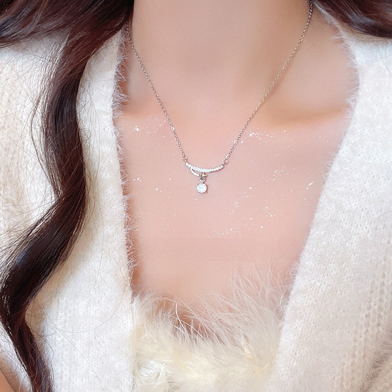 French Vintage Rose Pearl Necklace for Women