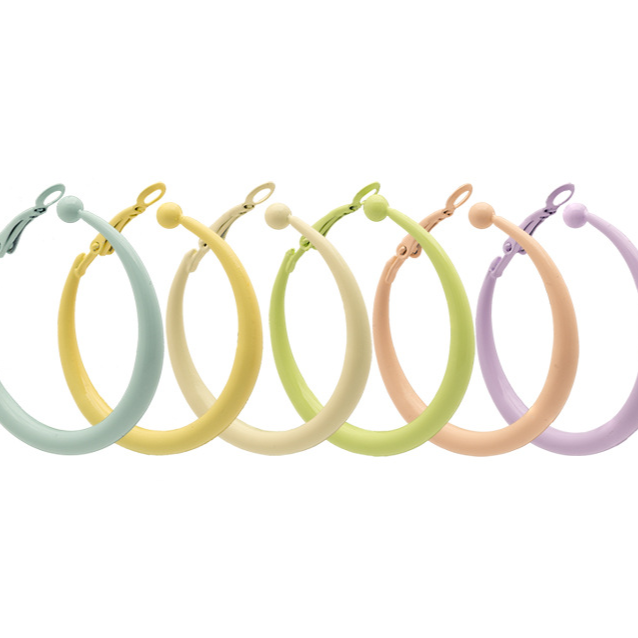 Fresh and Fashionable Dopamine Color Circle Earrings Simple Personality Advanced Sense Summer Earrings Small Ear Holes