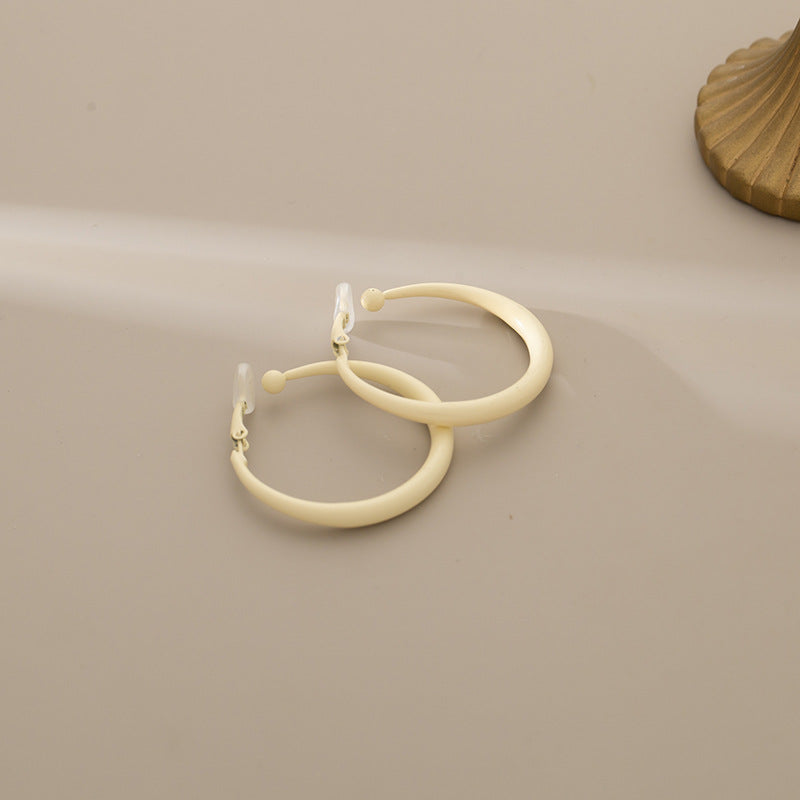 Fresh and Fashionable Dopamine Color Circle Earrings Simple Personality Advanced Sense Summer Earrings Small Ear Holes