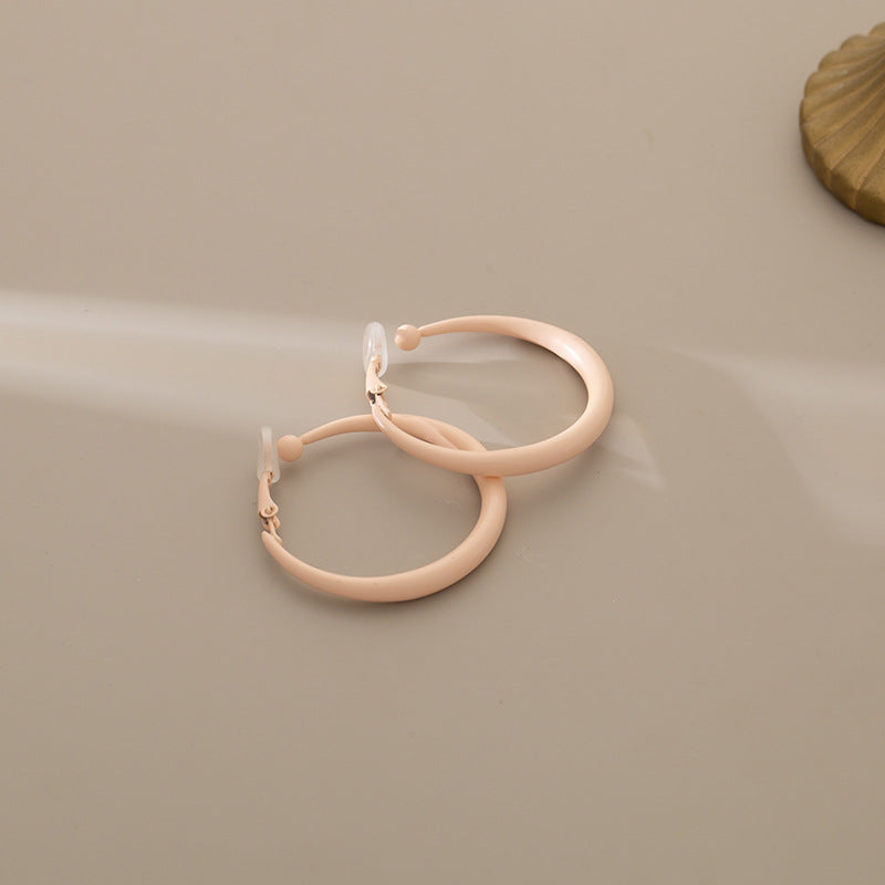 Fresh and Fashionable Dopamine Color Circle Earrings Simple Personality Advanced Sense Summer Earrings Small Ear Holes