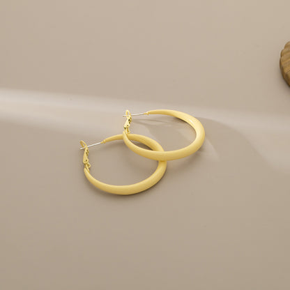 Fresh and Fashionable Dopamine Color Circle Earrings Simple Personality Advanced Sense Summer Earrings Small Ear Holes