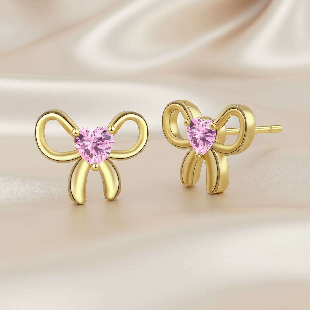Fresh Minimalist Bowknot 925 Silver Earrings for Women
