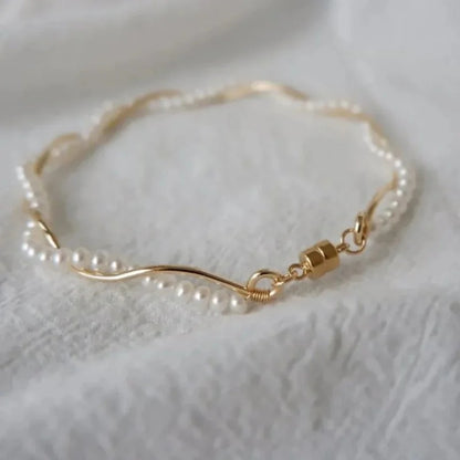 Freshwater Pearl Wrap Bracelet Adjustable Wristband