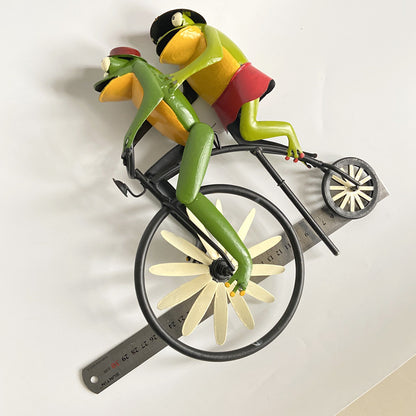 Frog Motorcycle Windmill Decoration
