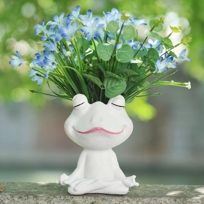 Frog Shape Resin Planter Vase