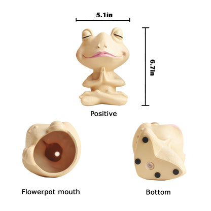 Frog Shaped Resin Flower Pot