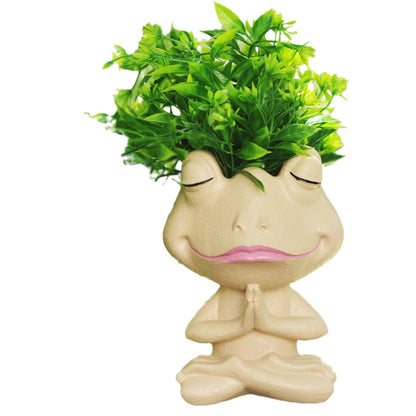 Frog Shaped Resin Flower Pot