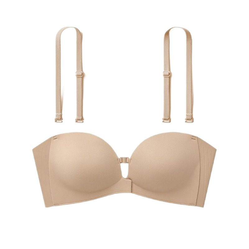 Front-buckle strapless bra