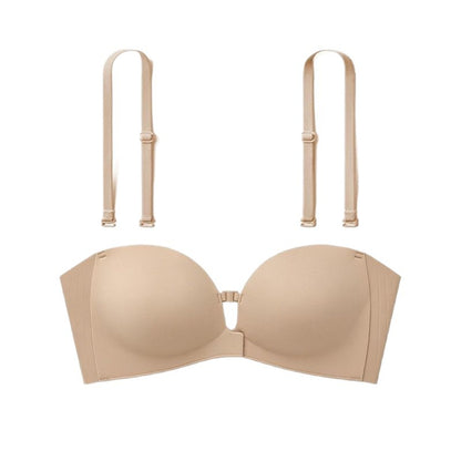 Front-buckle strapless bra