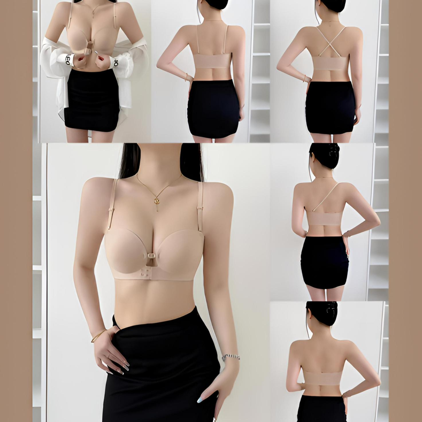 Front-buckle strapless bra
