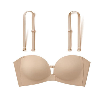 Front-buckle strapless bra