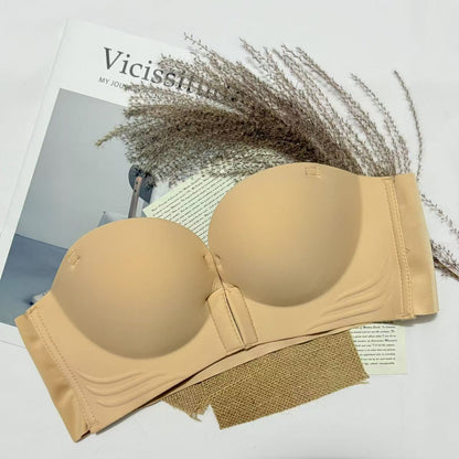 Front Buckle Strapless Push-Up Bra