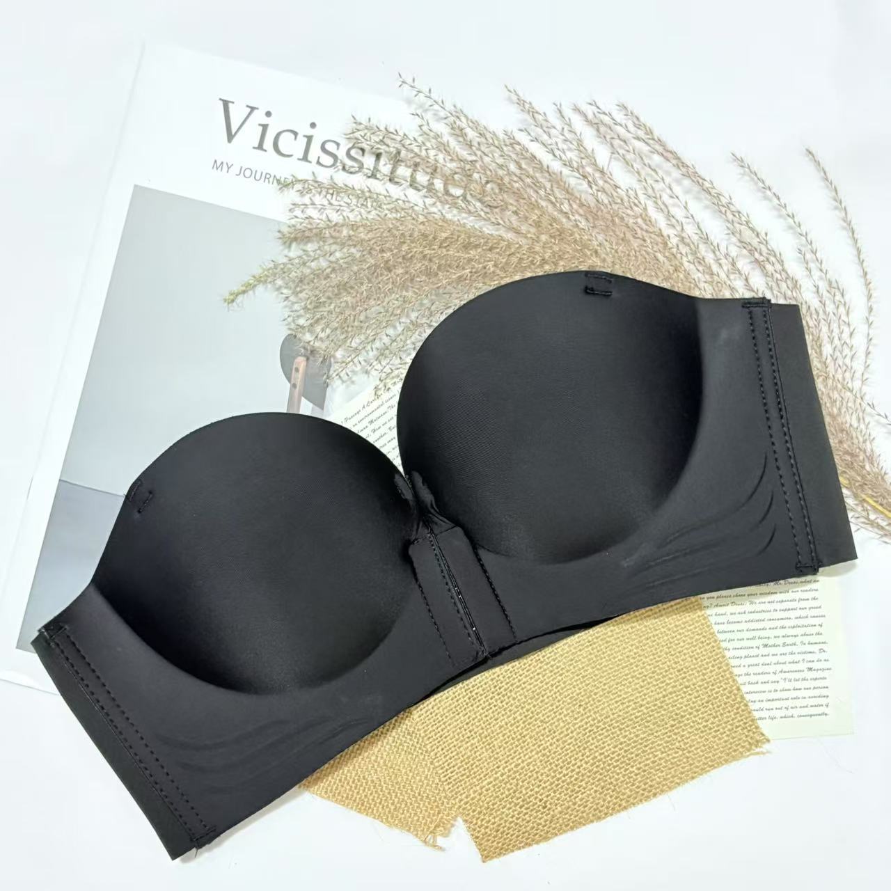 Front Buckle Strapless Push-Up Bra