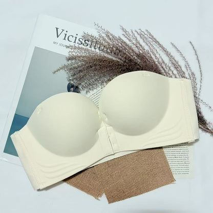 Front Buckle Strapless Push-Up Bra