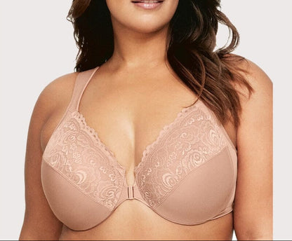 Front Button Women's Bra with Steel Ring Push-Up Intimates