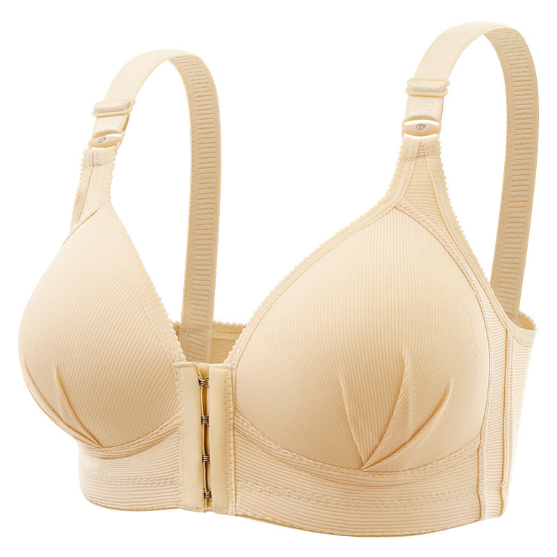 Front-buttoned large-sized underwear without a steel ring