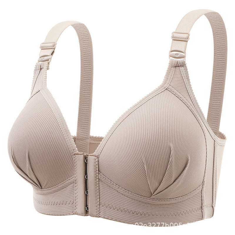 Front-buttoned large-sized underwear without a steel ring