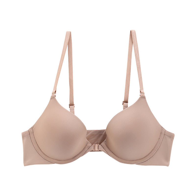 Front Closure Push-Up Bra with Soft Steel Ring