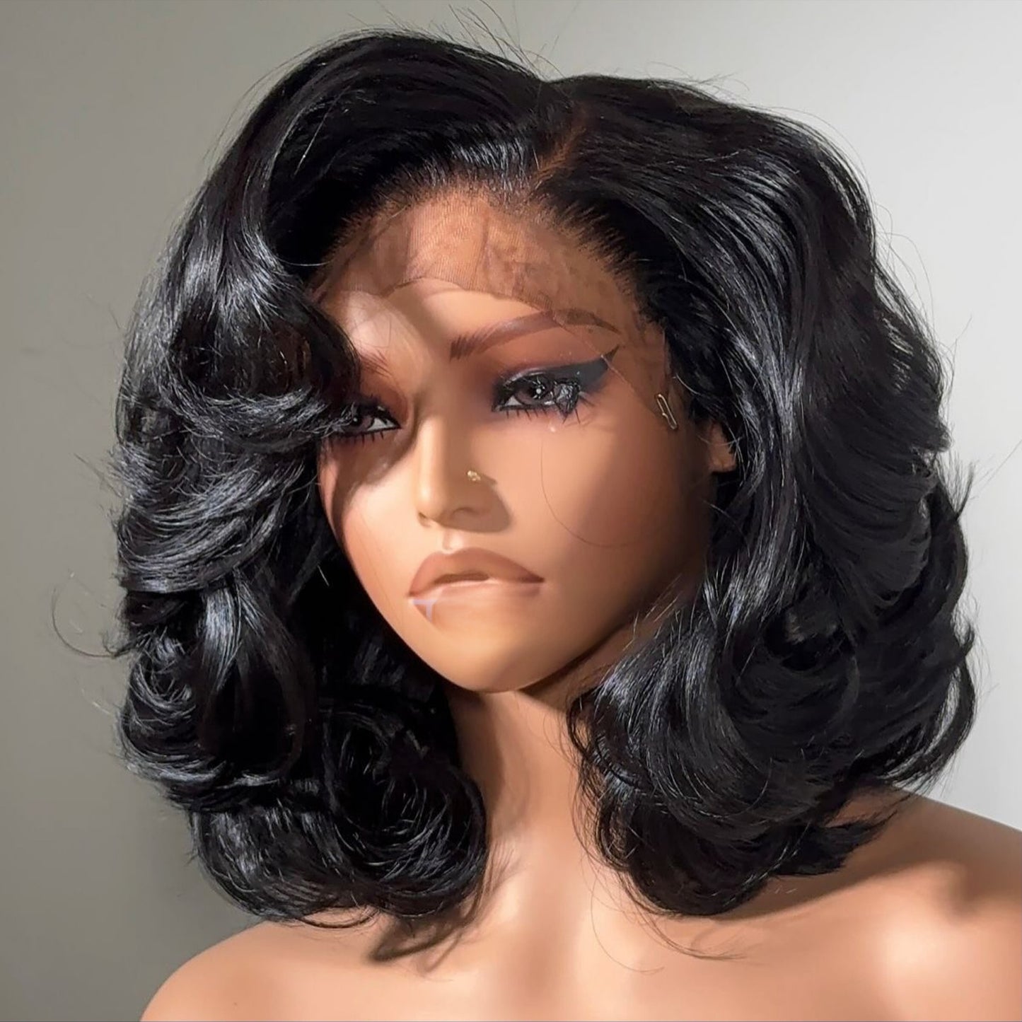 Front Lace Human Hair Wigs Curly